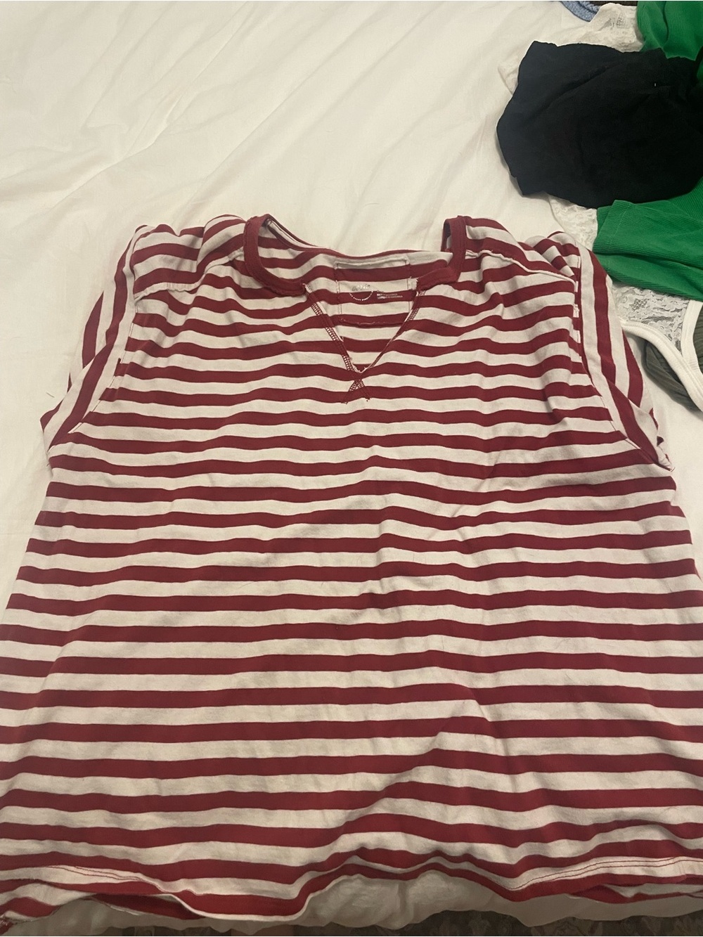 Aerie Women’s Red and White Striped Sleeveless Top